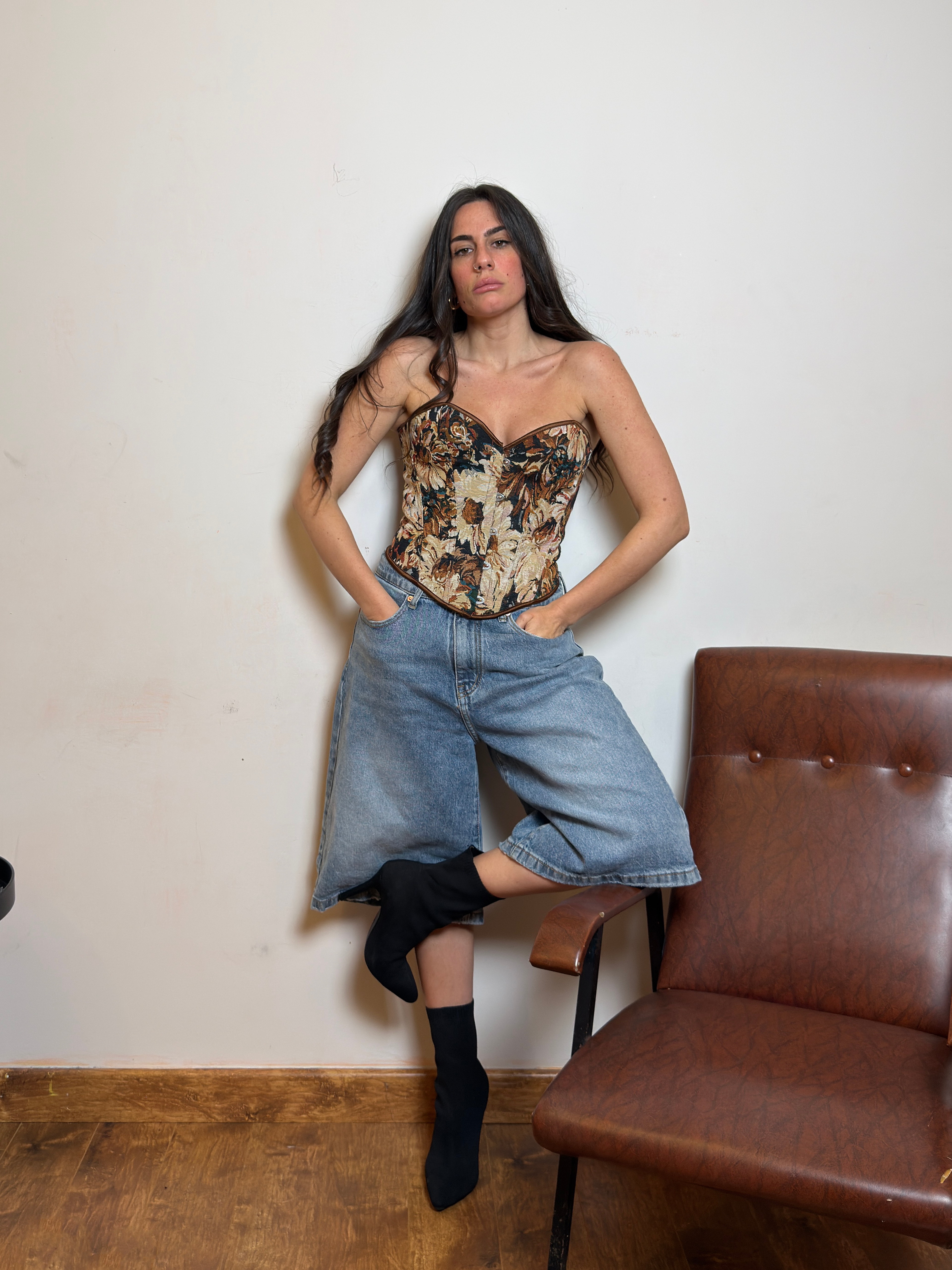 Corsetto bustier floreale modellante