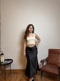 Satin Midi Skirt - Venus