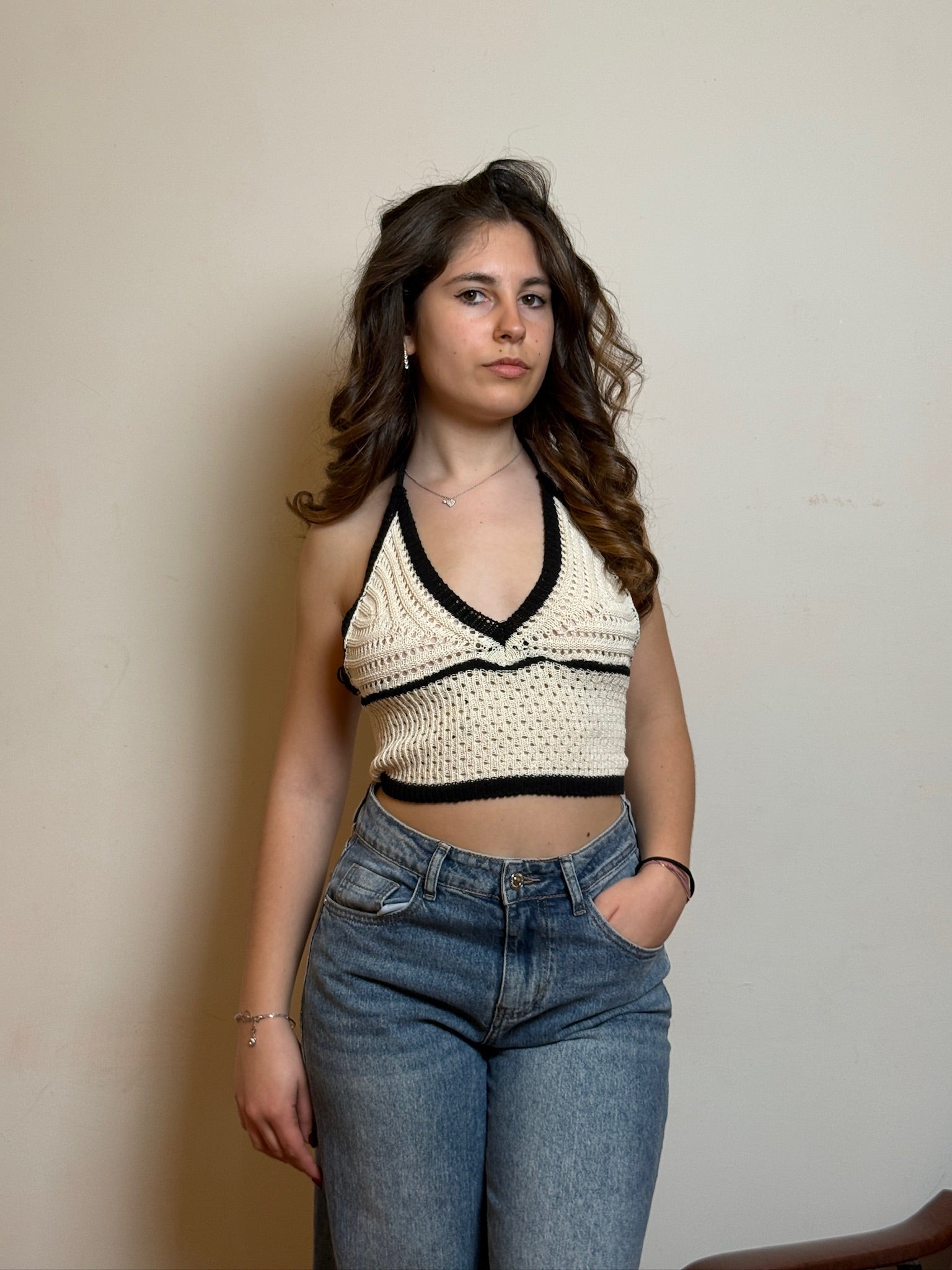 Two-Tone Crochet Top - Ivy