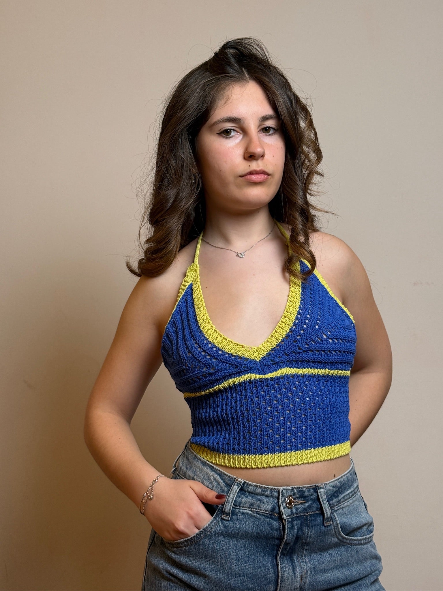 Two-Tone Crochet Top - Ivy