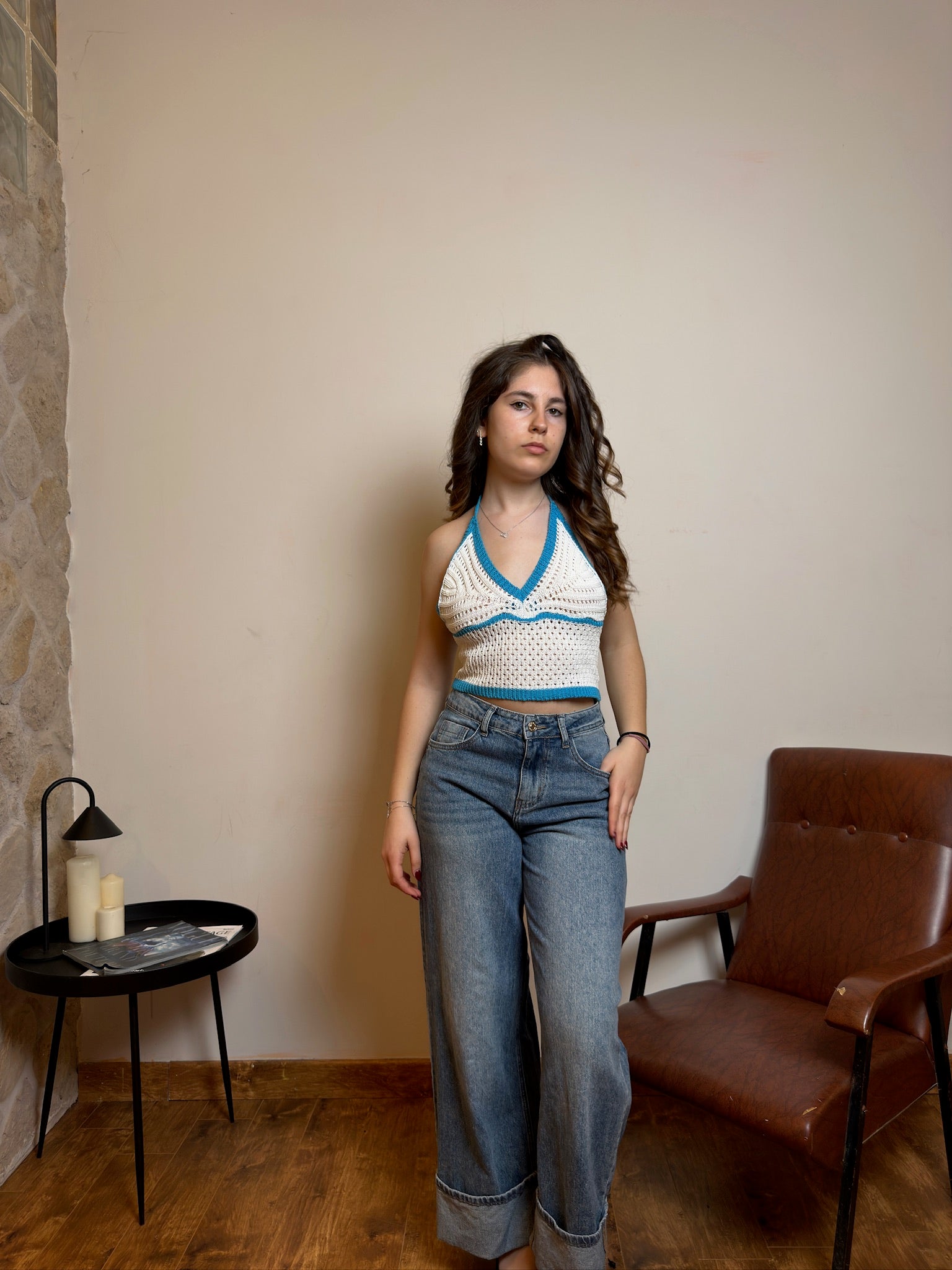 Two-Tone Crochet Top - Ivy