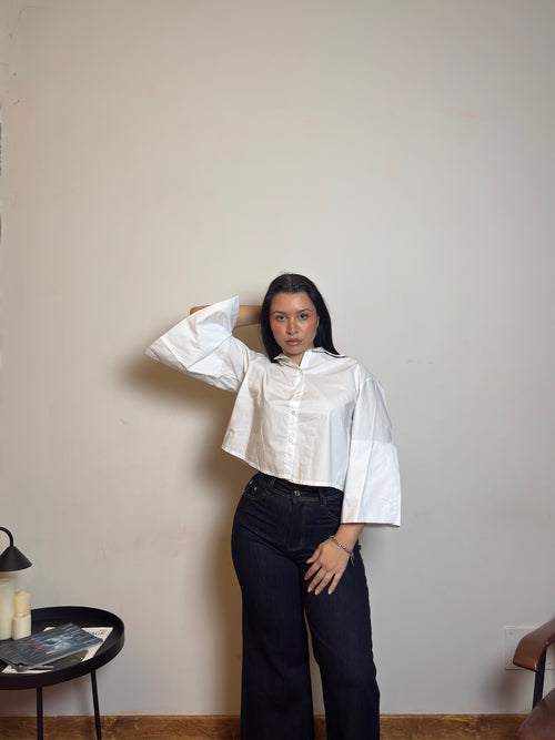 Camicia Cropped in Popeline - TheDepot