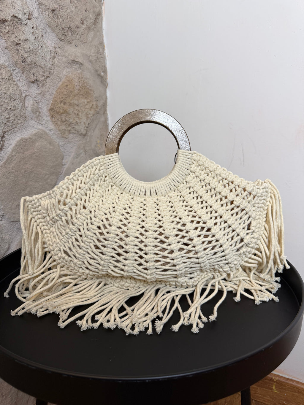 Ivory Macramè Tote