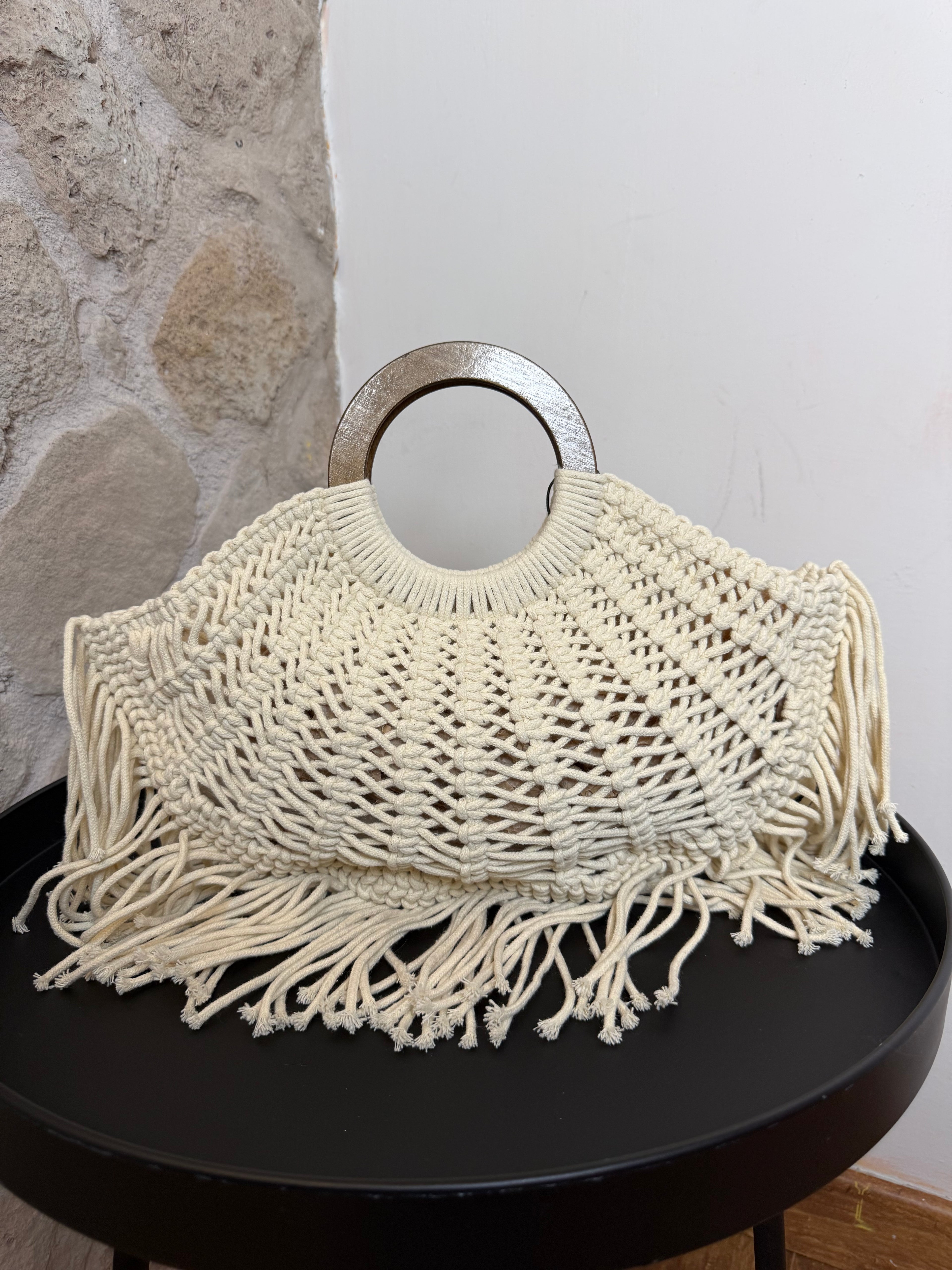 Ivory Macramè Tote
