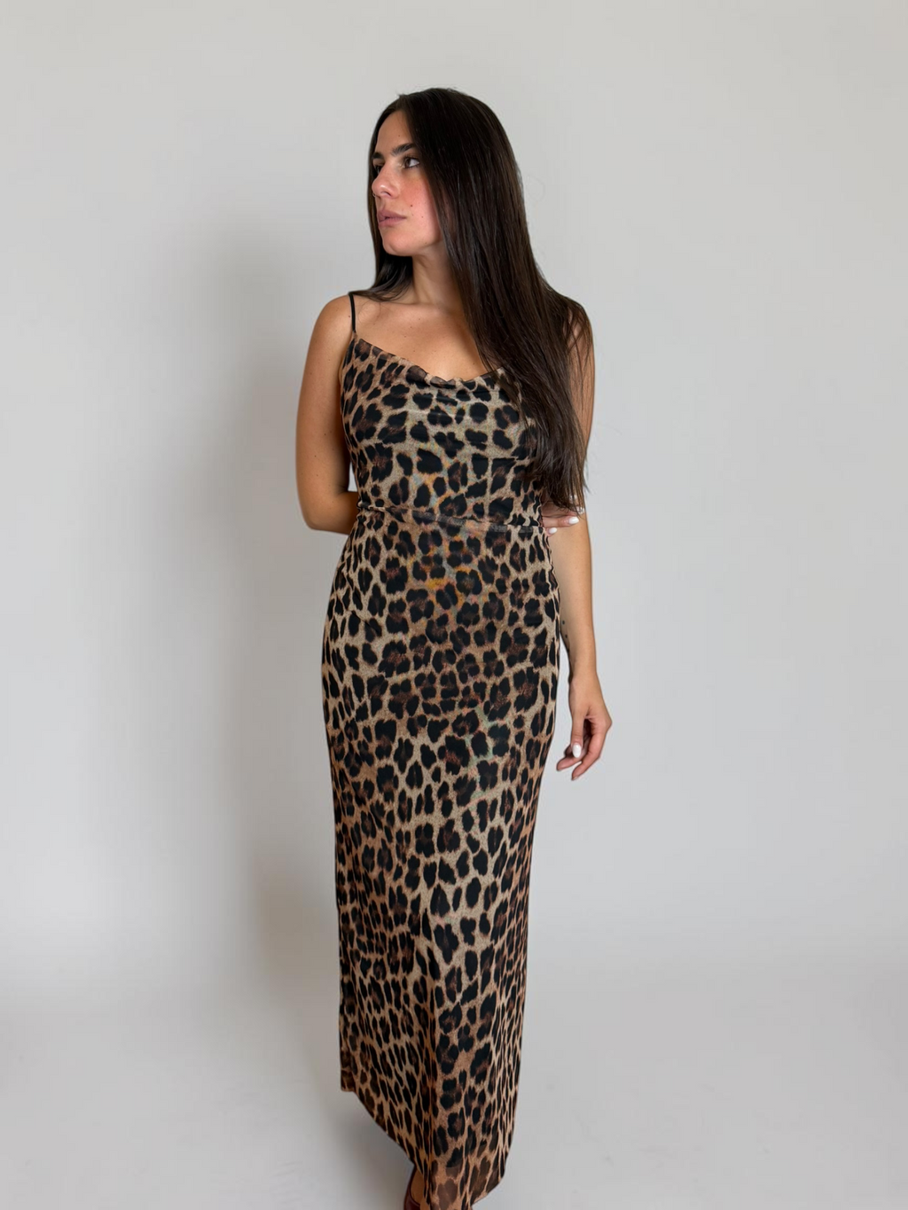 Abito Midi Leopard