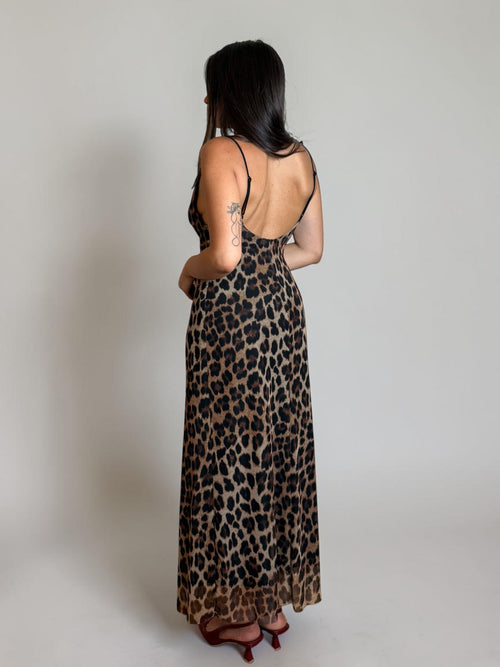 Abito Midi Leopard