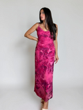 Abito Midi Floral Pink