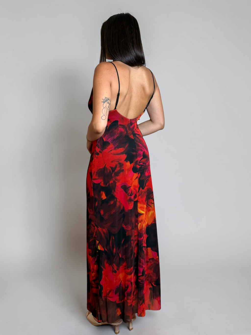 Abito Midi Floral Red