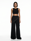 Shadow — Palazzo Pant Borchie Foulard Asimmetrico